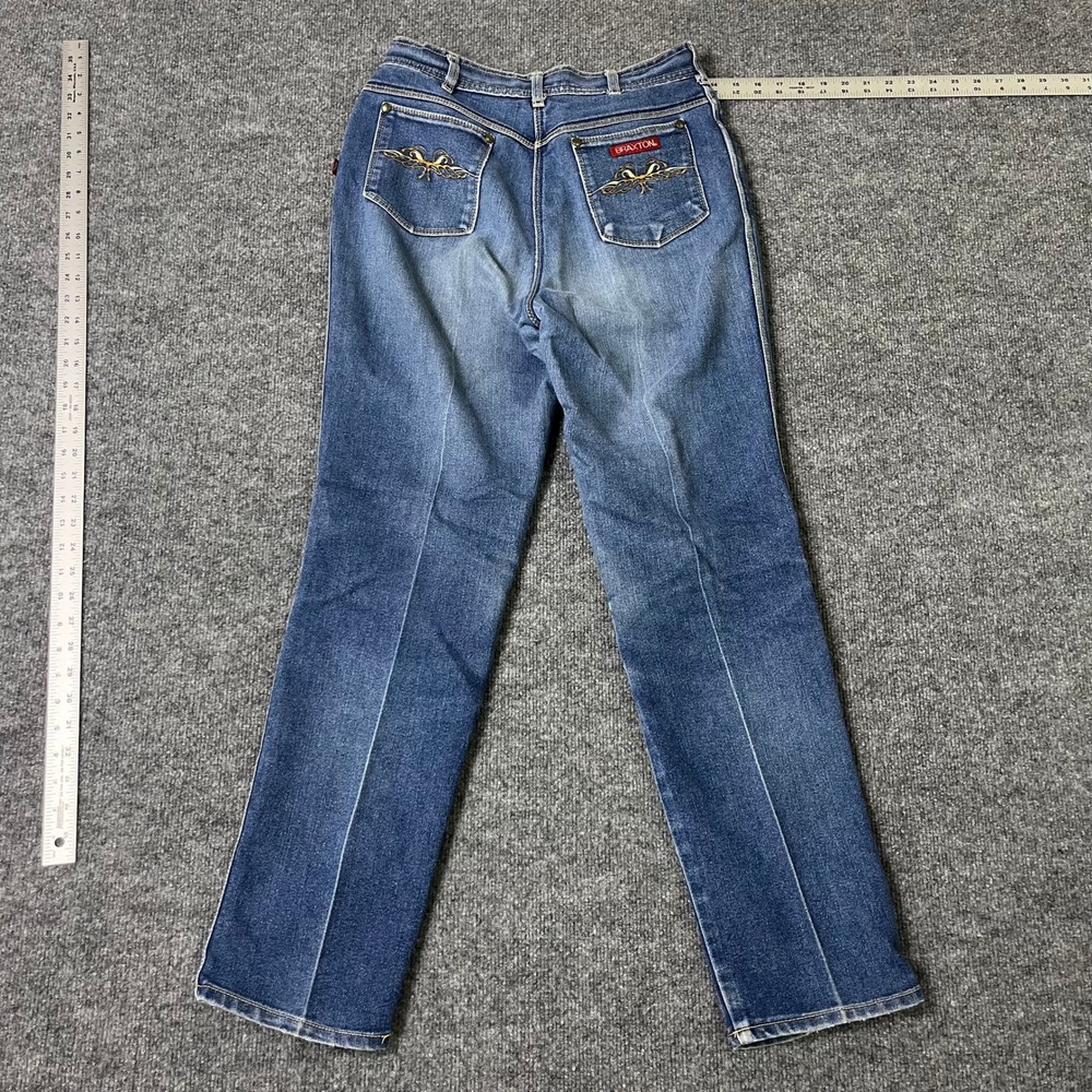 Braxton Jeans Womens Size 14 Blue Stretch Viscose Blend High Rise Straight Leg